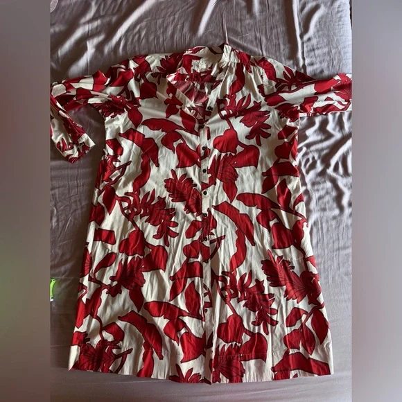 Printed Shirt Dress by Maeve for Anthropologie Red Size 1X - Picture 7 of 16